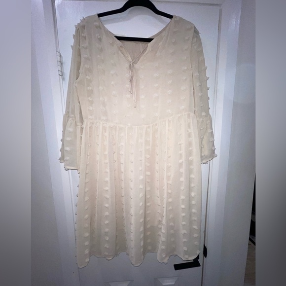 A Line Style Polka Dot Dress Bell Sleeves - Picture 2 of 3